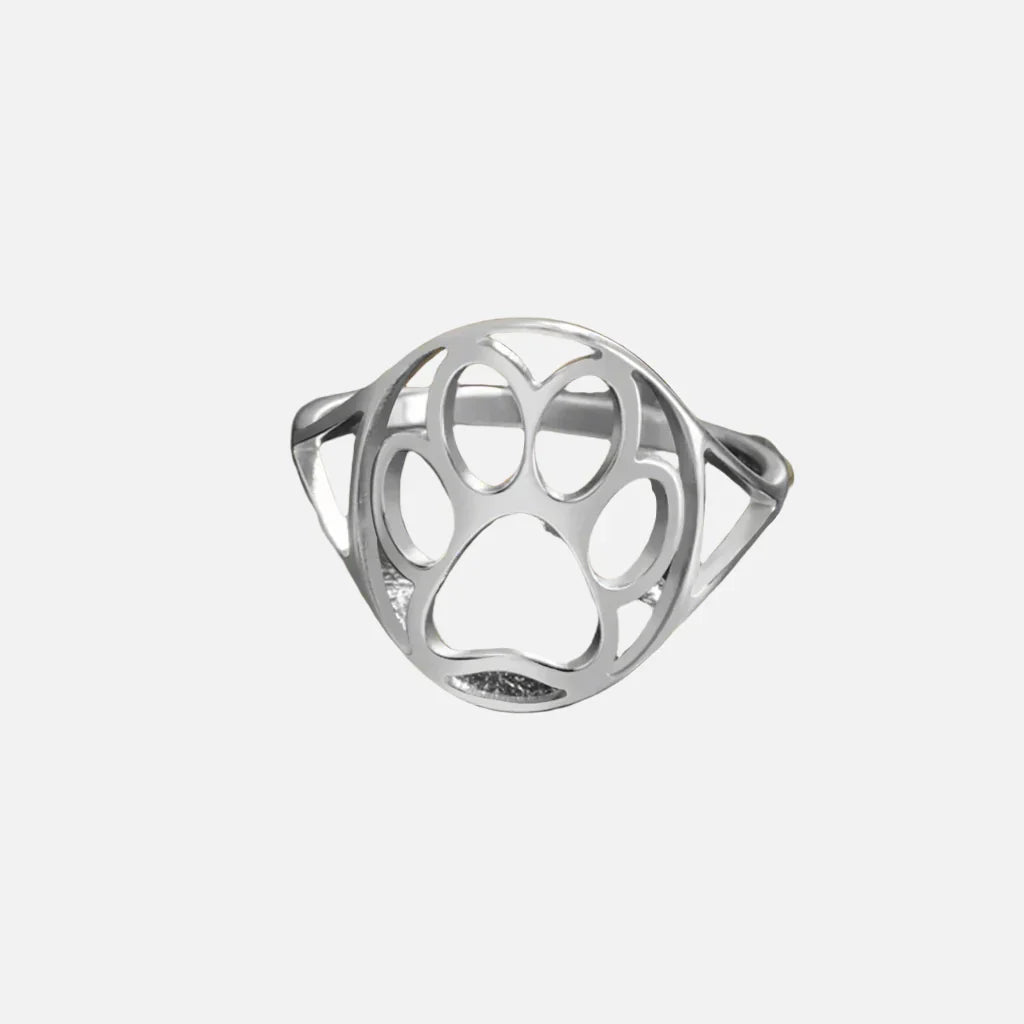 Open Paw Ring in Stainless Steel Lightweight