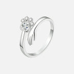 Adjustable Ring Hand and Paw Print Design