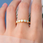 0.5cttw 3mm Round Five Stones D Moissanite Diamond Rings for Women Original 925 Sterling Silver Engagement Wedding Jewelry Gift