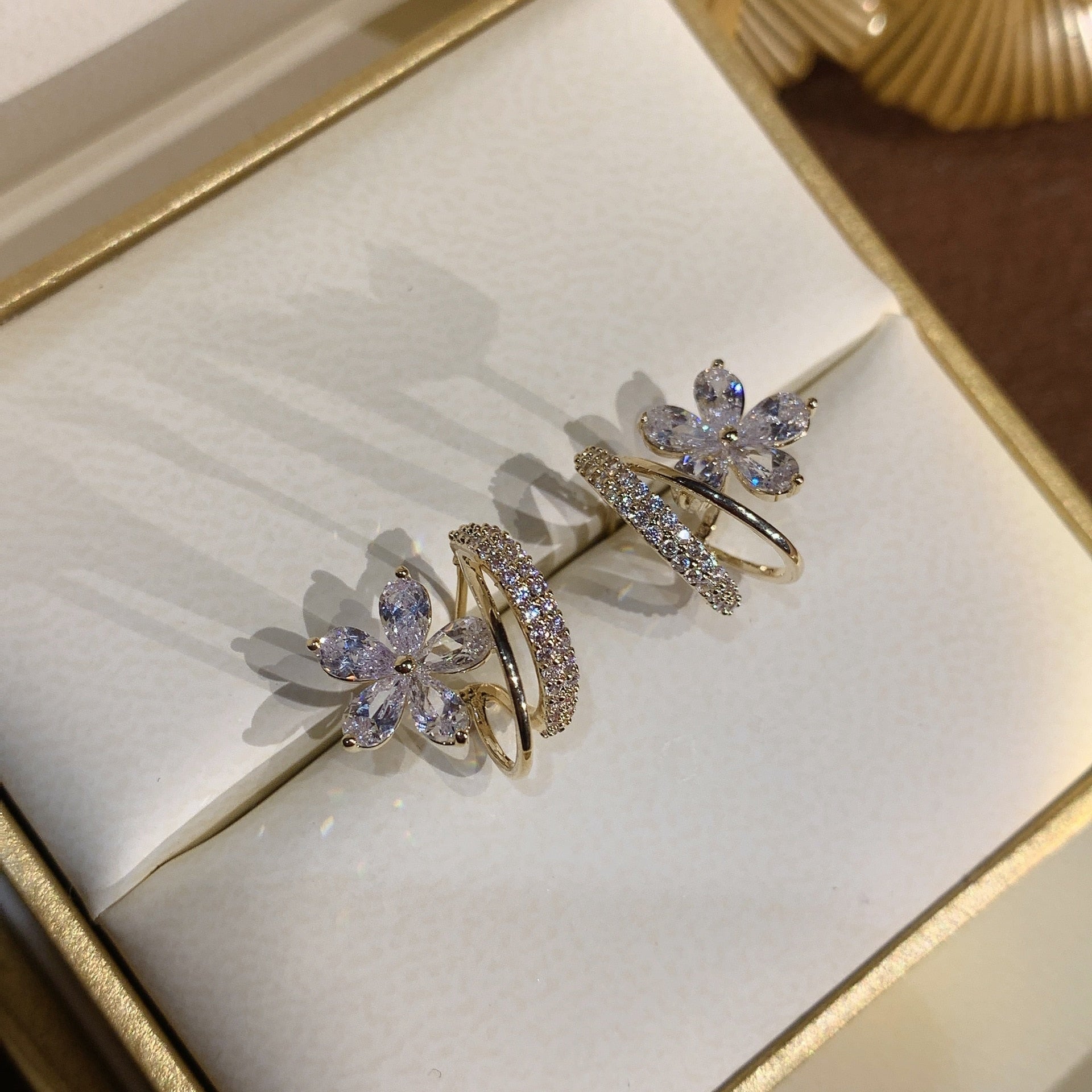 Blossom - Gold Floral Earrings