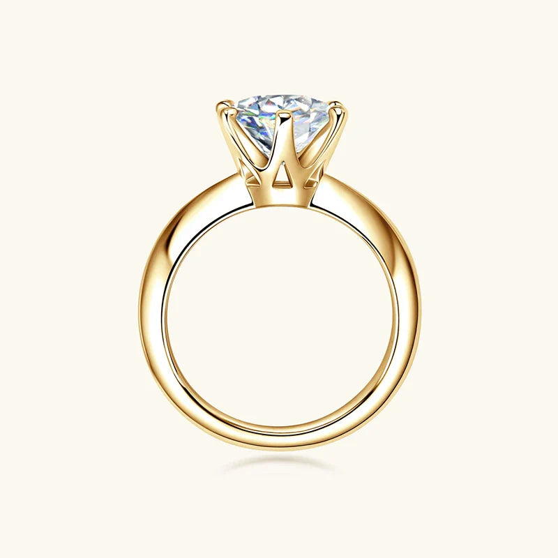 D Moissanite Ring 3ct Diamond Engagement Rings Solitaire for women 2ct Moissanite Ring Plated 14k Gold with Certificate