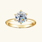 D Moissanite Ring 3ct Diamond Engagement Rings Solitaire for women 2ct Moissanite Ring Plated 14k Gold with Certificate