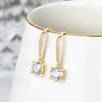 6.5mm 1.0carat D Color Moissanite Dangle Hook Earrings for Women Engagement 925 Sterling Silver High Quality Fine Jewelry