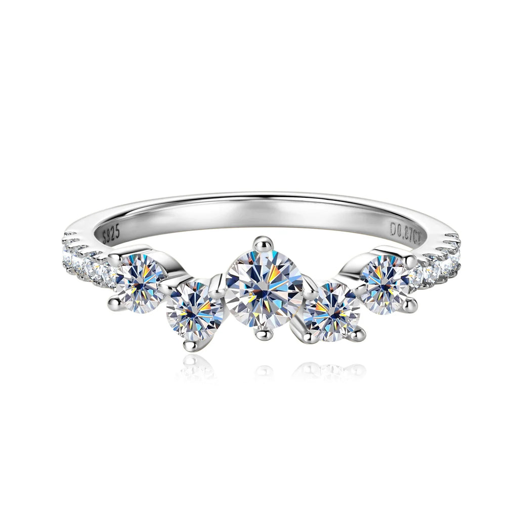 4mm&3mm&1.6mm D Color All Moissanite Ring S925 Silver for Women Lab Diamond Engagement Wedding Rings Promise Band Jewelry