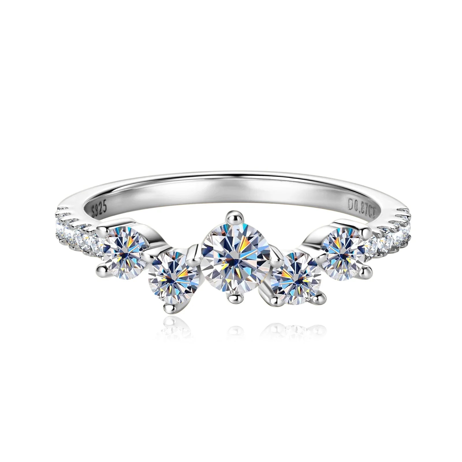 4mm&3mm&1.6mm D Color All Moissanite Ring S925 Silver for Women Lab Diamond Engagement Wedding Rings Promise Band Jewelry