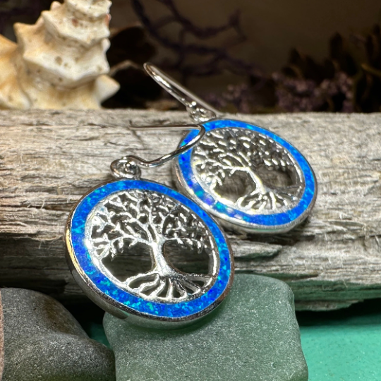 Opal Tree of Life Earrings