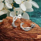 Infinity Half Hoop Earrings Full D Moissanite Diamond Stud Earrings for Women Silver 925 Jewelry Engagement Wedding Gift