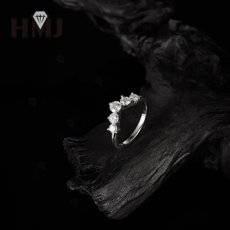 Women's Rings Moissanite Lab Diamond 925 Sterling Silver D Color VVS1 Clarity Proposal Engagement Jewelry Birthday Gift Literary