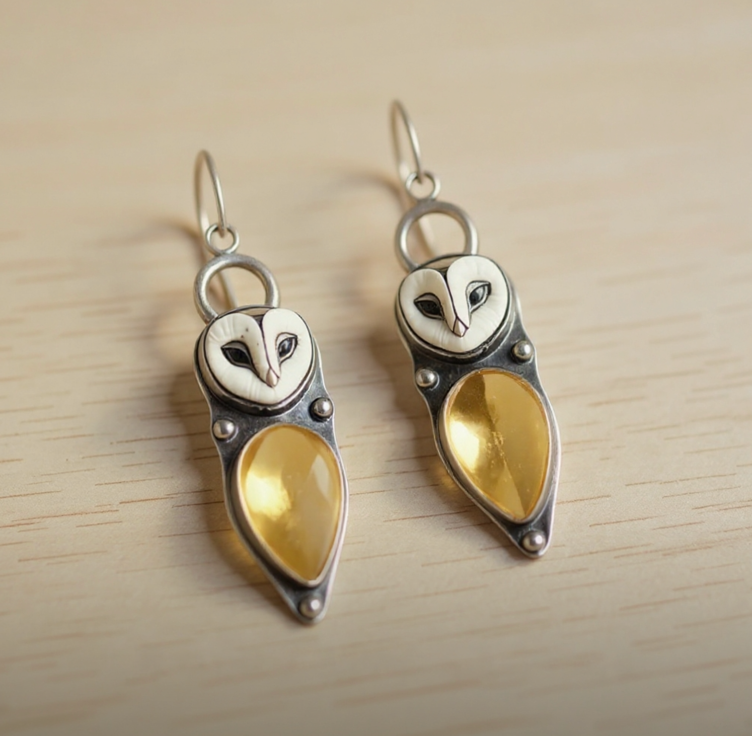 Boho Owl Drop Earrings