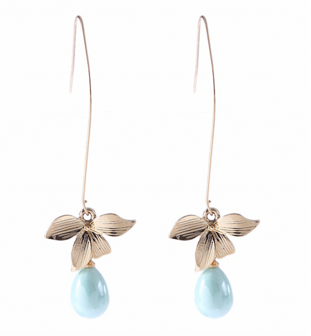 Jade Pearl & Petal Drop Earrings