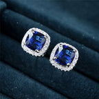 Elegant Blue Square Studs