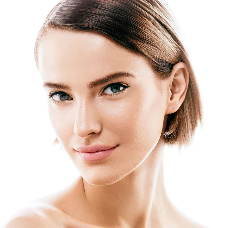 10K Solid Gold Earrings Bezel 2.1mm Round Moissanite Diamond Stud Earring for Women Men Classic Engagement Wedding Jewelry