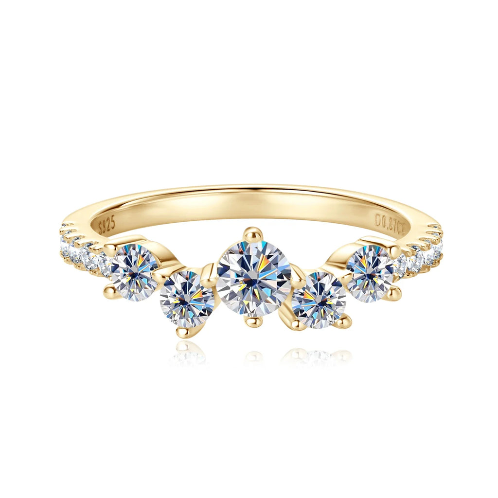 4mm&3mm&1.6mm D Color All Moissanite Ring S925 Silver for Women Lab Diamond Engagement Wedding Rings Promise Band Jewelry