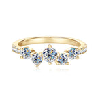 4mm&3mm&1.6mm D Color All Moissanite Ring S925 Silver for Women Lab Diamond Engagement Wedding Rings Promise Band Jewelry