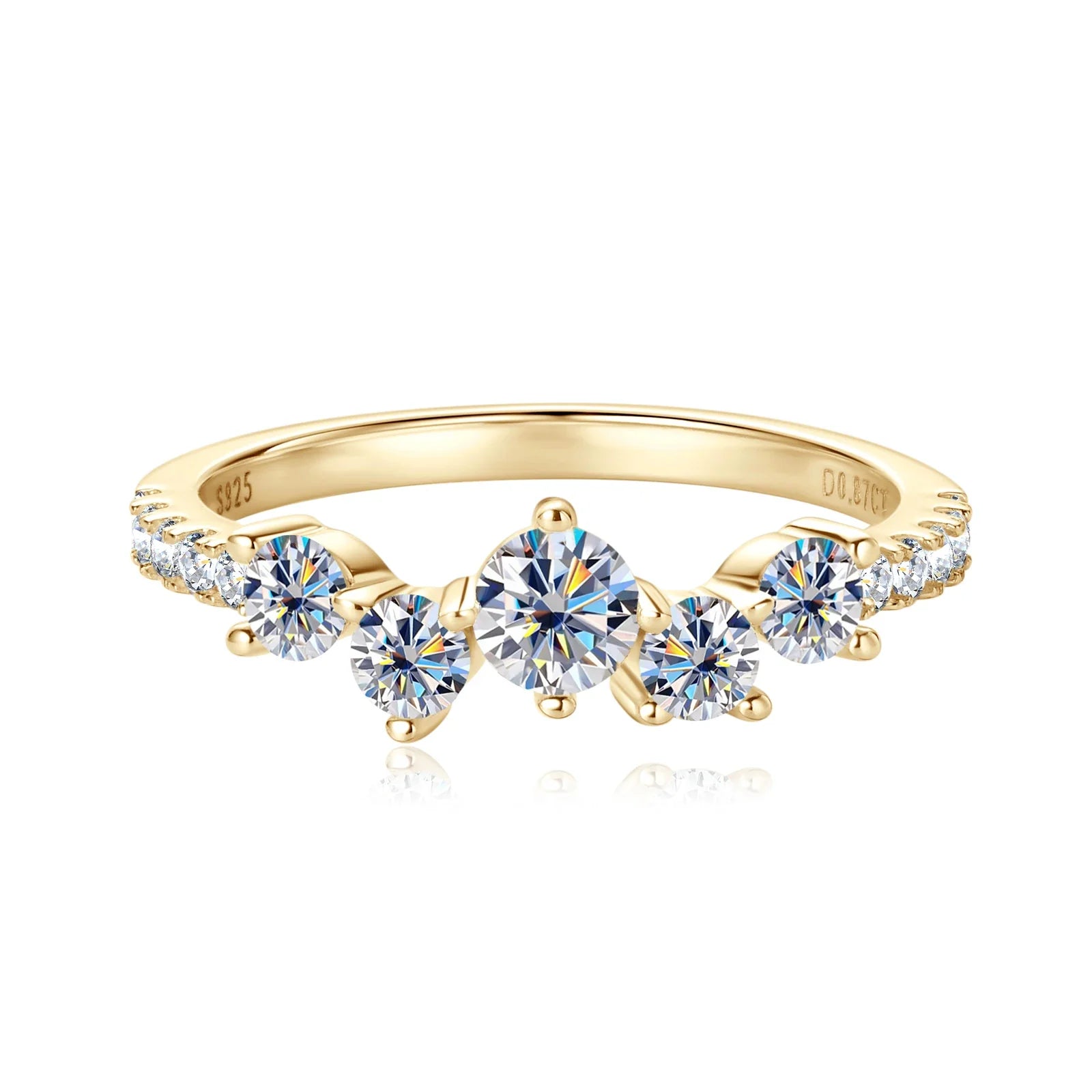 4mm&3mm&1.6mm D Color All Moissanite Ring S925 Silver for Women Lab Diamond Engagement Wedding Rings Promise Band Jewelry