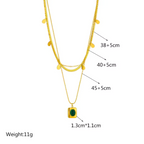 Serena Emerald Elegance Gold Necklace Set
