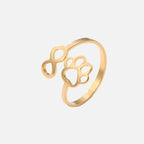 Adjustable Infinity Paw Ring Stainless Steel