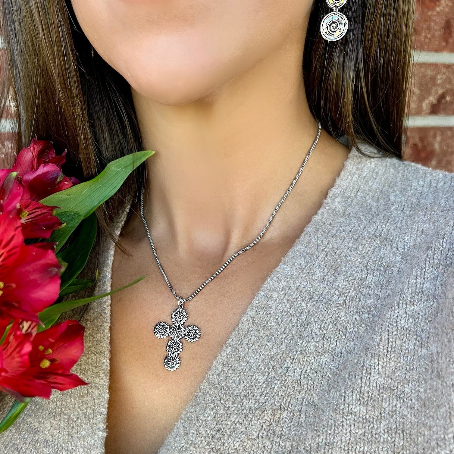 Sonflower Cross Necklace