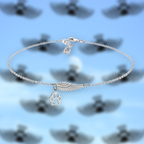 Silver Memorial Bracelet with Angel Wing & Paw Print