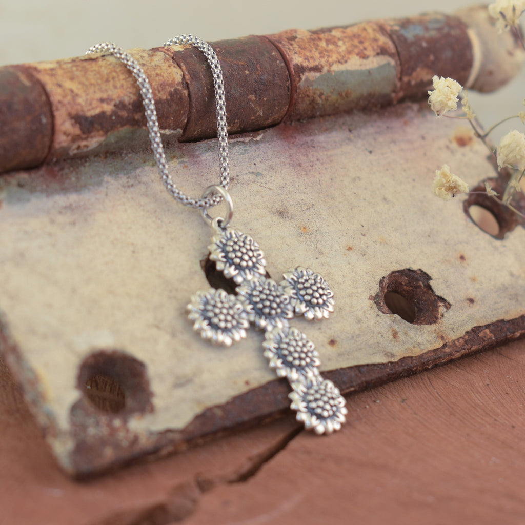 Sonflower Cross Necklace