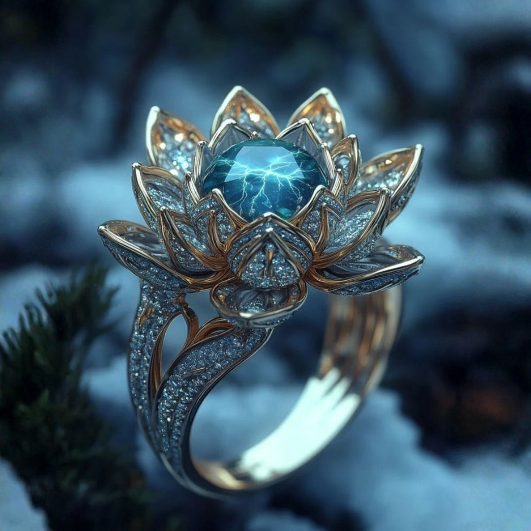 Exotic Blue Lotus Ring