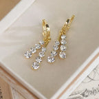 Zirconia Pendant Earrings in Gold