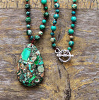 Imperial Natural Moss Stone Necklace