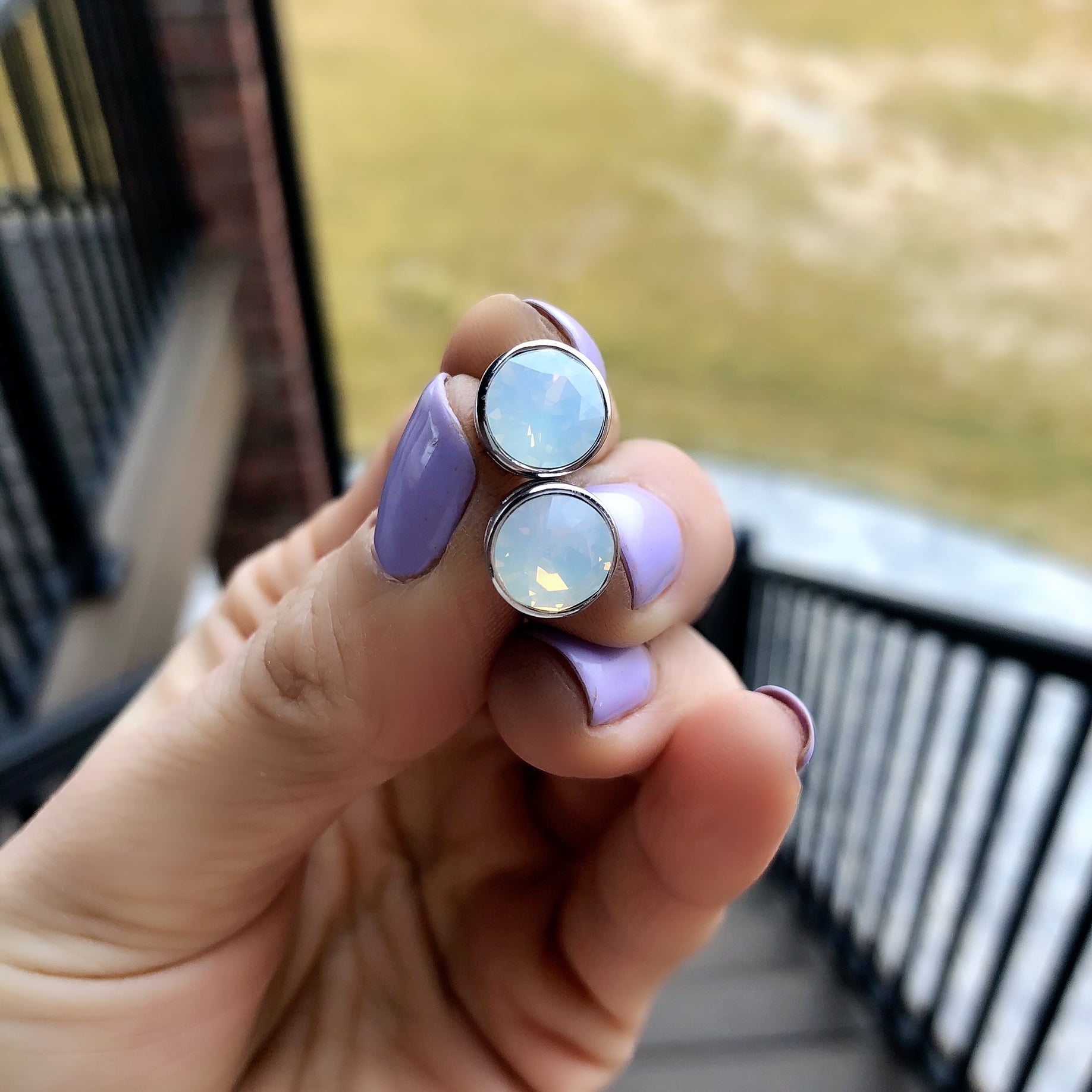 White Opal Earrings
