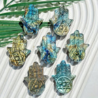 Labradorite Hexagram Crystal Carving