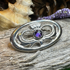 Thistle Amethyst Brooch