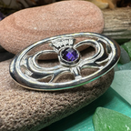 Thistle Amethyst Brooch