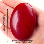 Natural Red Agate Palm Stone Oval Faux Polished Bohemian Style Jewelry
