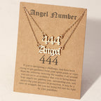 Olivenorma Angle Number & Angel Dainty Double Necklace