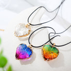 Creative Heart Crystal Fluorite Necklace