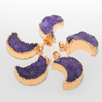 Olivenorma Natural Crystal Crescent Moon Necklace