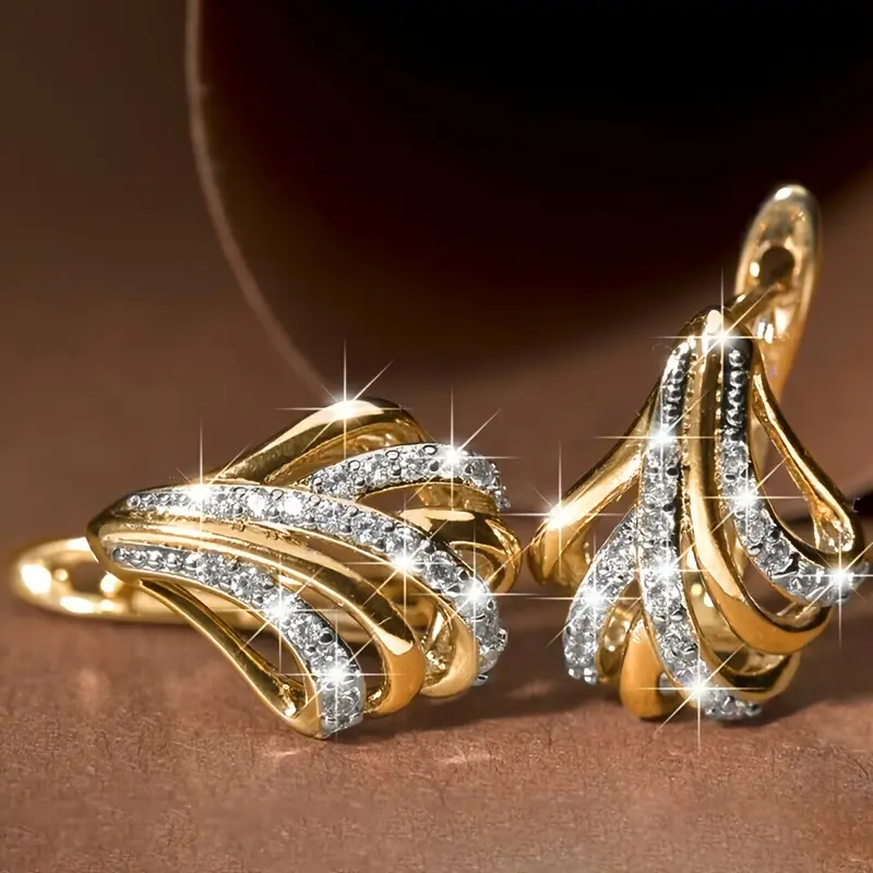 Elegant Bright Gold Irregular Earrings