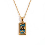 Olivenorma Stainless Steel 18k Gold Plated Tarot Card Necklace