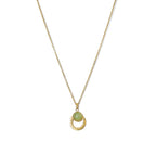 Olivenorma Oval African Turquoise Green Pendant Necklace