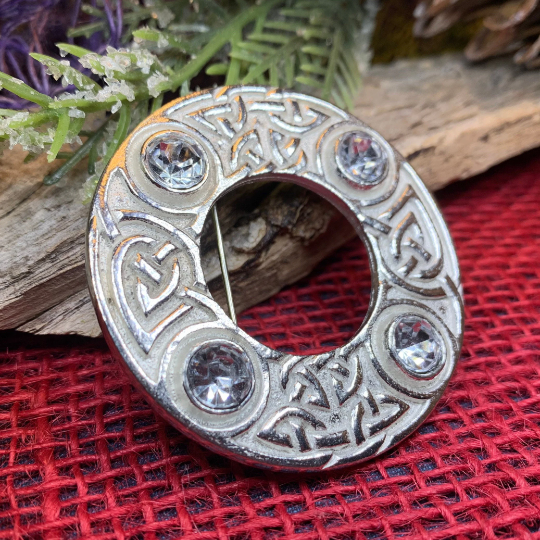 Crystal Celtic Knot Brooch