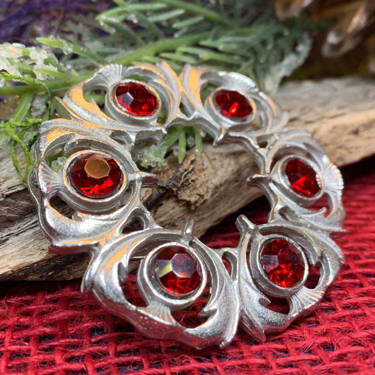 Crystal Celtic Thistle Brooch