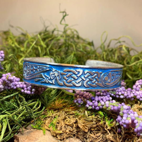 Celtic Raven Cuff Bracelet