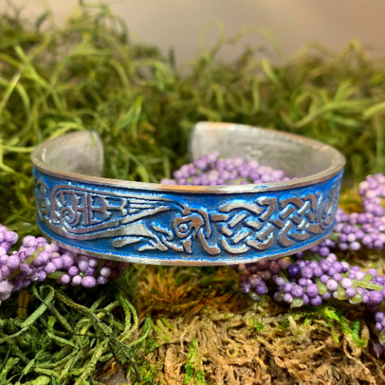 Celtic Raven Cuff Bracelet