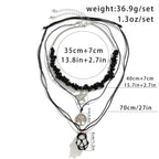 Olivenorma Obsidian Tree Of Life Evil Eye Pendant Necklace Set