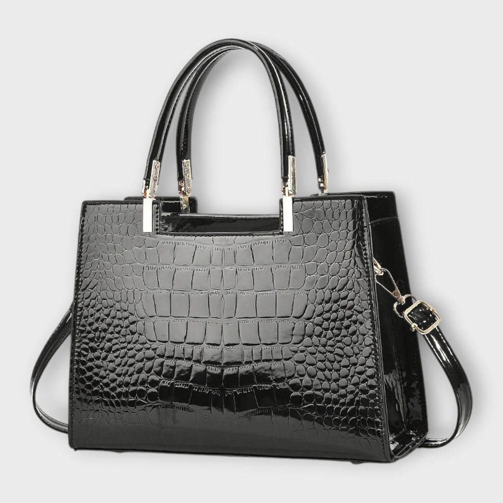 Olivia - Glossy Crocodile Pattern Handbag
