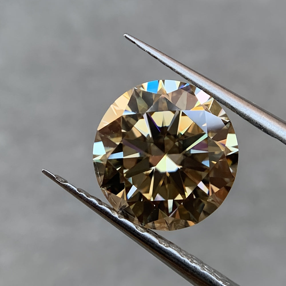 0.5-5ct Champagne VVS1 Moissanite Round Cut Synthetic