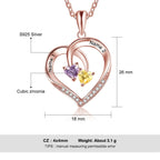 Olivenorma Custom Heart Promise 2 Birthstones Name Engaving Necklace