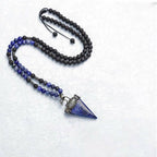 Olivenorma Natural Crystal Triangle Shape Pendant Necklace