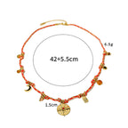 Olivenorma Crystal Metal Sheet Pendant Colorful Braided Rope Necklace