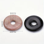 10pcs Natural Stone Donut Pendants for Jewelry Making