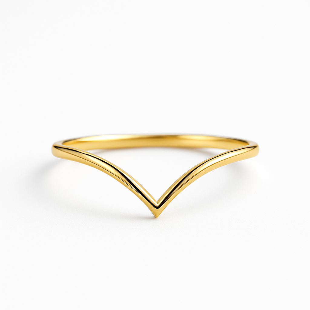 Wishbone Stacking 9K Gold Ring